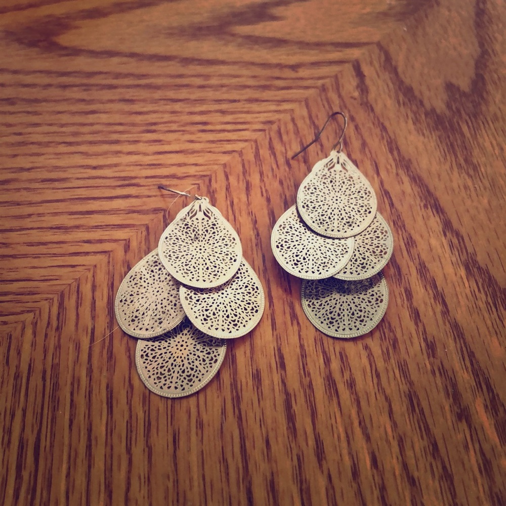 Golden dangling earrings